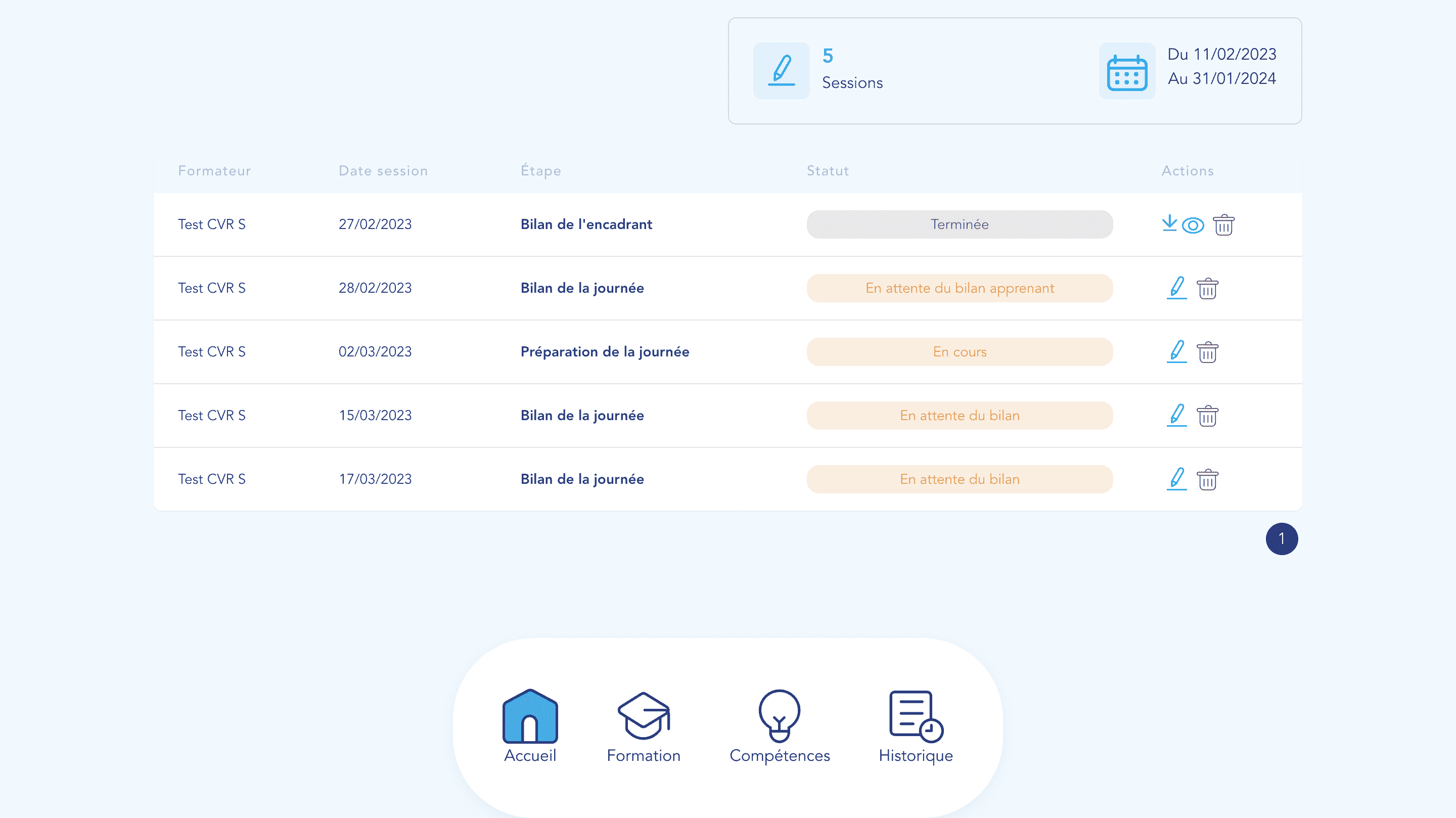 application interconnectée avec la base RH