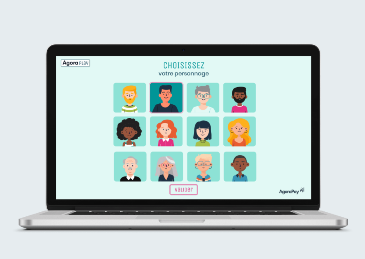Illustration de l'univers de jeu développé par Digiworks, intégrant des personnages et un décor personnalisé
