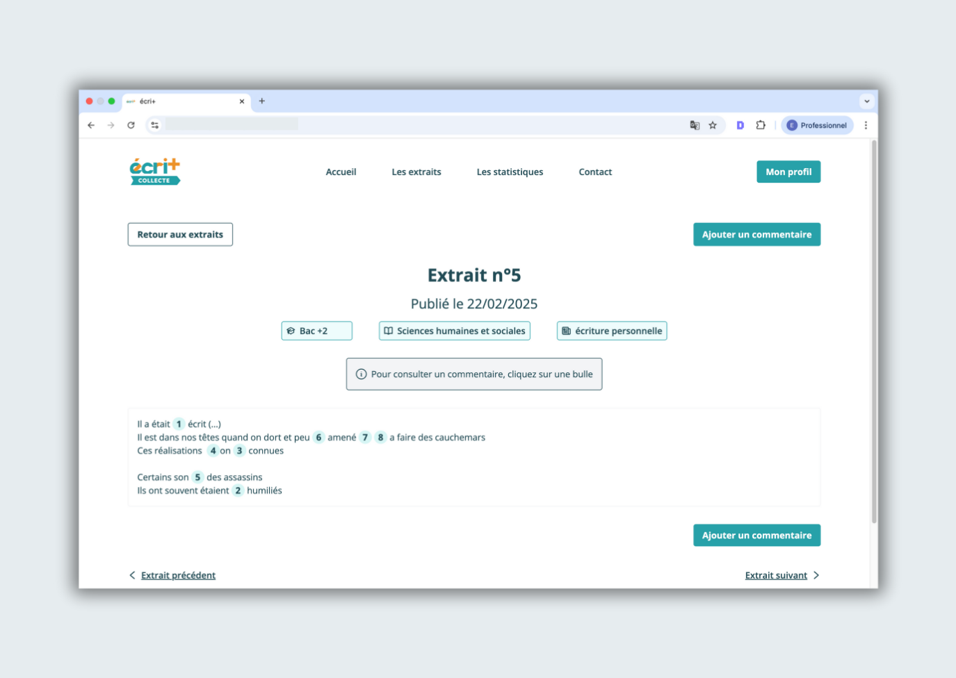 projet ecri+ application web